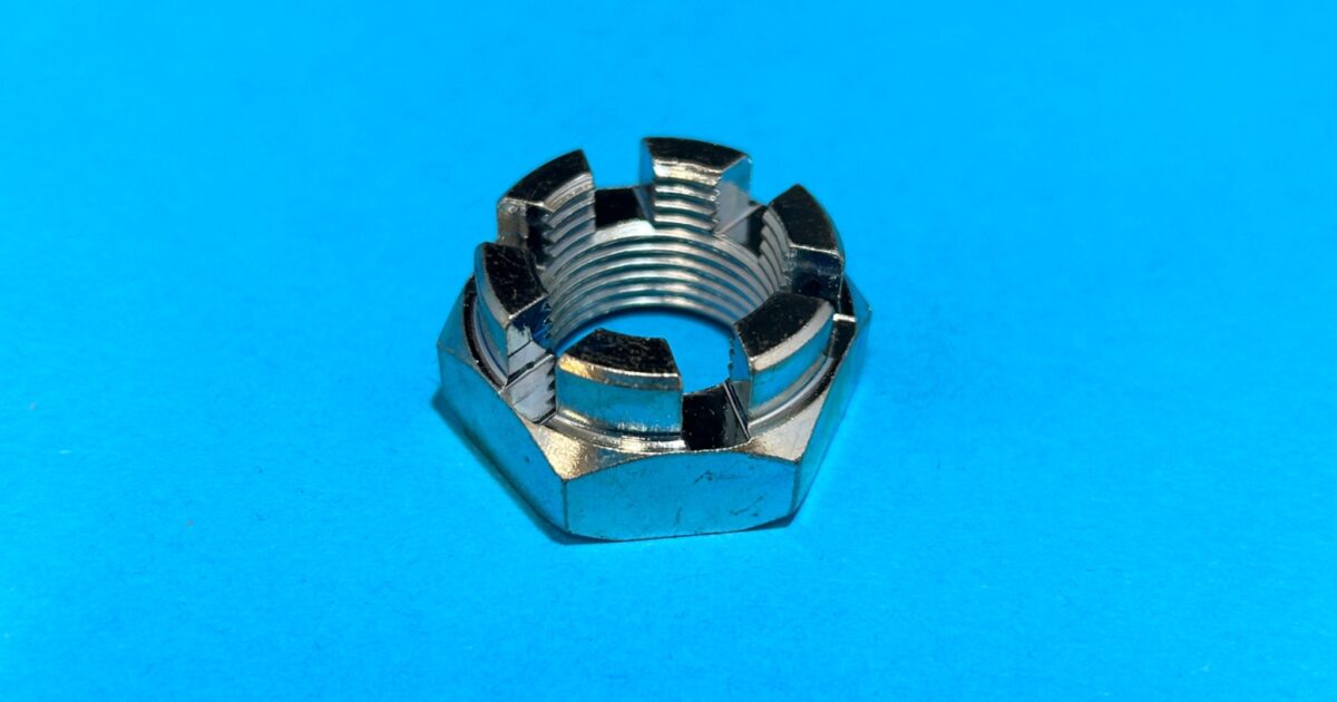 M20x1.5 30mm Hex Head Castle Nut (Silver) PCD Parts